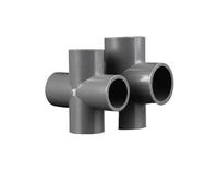 Supkancl Lot de 5 connecteurs croisés en PVC de 20, 25 et 32 mm for système d'irrigation de Jardin, Adaptateur 4 Voies for Tuyau d'eau(Gray,20mm)
