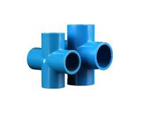 Supkancl Lot de 5 connecteurs croisés en PVC de 20, 25 et 32 mm for système d'irrigation de Jardin, Adaptateur 4 Voies for Tuyau d'eau(Blue,20mm)