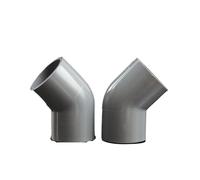 Supkancl Lot de 5 Coudes à 45 degrés en PVC (20/25/32/40/50 mm) for Meubles, étagères, Supports de Jardin(Gray,50mm)