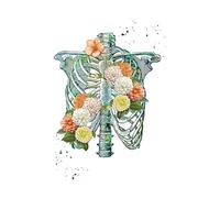 Supkancl Main Verte Pieds Organes Humains Anatomie Fleurs Imprimer Affiches Mur Art Toile Peinture Photos for médecins décor(202103NQ586I,13x18cm No Frame)