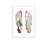 Supkancl Pieds Impression Squelette Ensemble Art Toile Affiche Peinture Pied os Anatomie médecine Mur Clinique Bureau médical décor à la Maison(1,30X40CM Canvas)