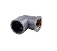 Supkancl Raccord coudé à 90 degrés en PVC, Filetage Femelle en cuivre Gris, 20 à 32 mm vers 1/2 à 1 Pouce, for Tuyau d'alimentation en Eau d'irrigation de Jardin, 1/3 pièces(25mm to 3I4 inch,1Pc)