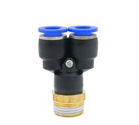Supkancl Raccord de connecteur pneumatique PX 4 mm, 6 mm, 8/10 mm, Filetage M5 1/8 ", 1/4" 3/8 ", 1/2" BSP, raccords de Tuyau en Plastique en Forme de Y(PX12-02)