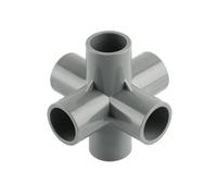 Supkancl Raccord de Tuyau en PVC Gris, 1 pièce, 20, 25, 32 mm, coude Droit, té, Joints croisés, Adaptateur de Tuyau d'eau, Joints 3, 4, 5, 6 Voies(Orange,I.D 20mm)