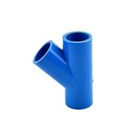 Supkancl Raccord en T Oblique en PVC, diamètre intérieur 20/25/32/40 mm, 45 degrés, for Irrigation de Jardin, Aquarium, 1/10 pièces(Blue Color,I.D 25mm (10Pc))