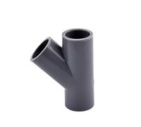 Supkancl Raccord en T Oblique en PVC, diamètre intérieur 20/25/32/40 mm, 45 degrés, for Irrigation de Jardin, Aquarium, 1/10 pièces(Grey Color,I.D 32mm (10Pc))