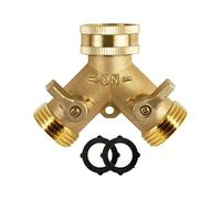 Supkancl Raccord en Y for Tuyau d'arrosage avec Filtre à Eau, en Laiton Massif, avec poignée en Laiton Massif. Adaptateur for Tuyau d'arrosage à 2 Voies.