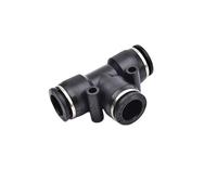 Supkancl Raccord pneumatique en T Noir à 3 Voies, 1 pièce, for Tuyau PE de 4 mm à 16 mm de diamètre extérieur, raccord Rapide for air et gaz(12mm-10mm-10mm)