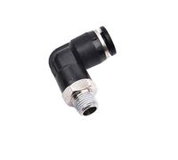 Supkancl Raccord Rapide coudé for Tube pneumatique, Filetage mâle M5, 1/8", 1/4", 3/8", 1/2", Noir, 4, 6, 8, 10, 12 mm(4mm,1/8")