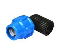 Supkancl Raccord Rapide for Tuyau d'eau en Plastique PE, Filetage Femelle 1/2" 3/4" 1" coude, raccord Rapide Direct 20 mm 25 mm 32 mm(25x20MM Female Blue)