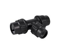 Supkancl Raccord réducteur 3 Voies en PVC PE, 1 pièce, 20/25/32/40/50 mm, for Robinet d'eau en Plastique, raccord for Tuyau d'irrigation(Black,32 x 25 x 32)