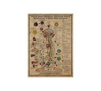 Supkancl Taoïste Lnner alchimie Anatomie Affiches Tableau Relation du Corps Esprit et Toile Peinture Mur Art Imprime Chambre décor à la Maison(30x40cm No Frame)