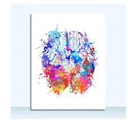 Supkancl Toile Peinture Nordique Affiches Et Gravures Mur Photos Médecins Bureau Décor Coloré Anatomie Cerveau Coeur Rein Sein Art(2,20x25cm No Frame)