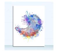 Supkancl Toile Peinture Nordique Affiches Et Gravures Mur Photos Médecins Bureau Décor Coloré Anatomie Cerveau Coeur Rein Sein Art(6,25x35cm No Frame)