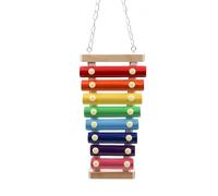 Supkeyer Grand jouet xylophone coloré pour oiseau, jouet xylophone amusant à suspendre avec 8 clés en métal, accessoires de cage pour poulet, poussin, oiseau, perroquet, perruche, perruche, oiseaux
