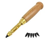 Supkeyer Perforatrice à vis réglable pour voiture, outil de reliure pour cuir, perforatrice à papier, loisirs créatifs, 6 tailles de pointes : 1,5 mm, 2 mm, 2,5 mm, 3 mm, 3,5 m, 4 mm
