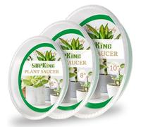SupKing Lot de 9 soucoupes pour Plantes (15,2 cm/20,3 cm/25,4 cm), Plateaux de Pots de Fleurs Robustes pour intérieur en Plastique Transparent, bacs d'égouttement d'eau pour Pots de Fleurs -
