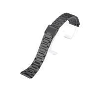 SUPKOUMKBG Bracelet de montre classique en acier inoxydable, petit format carré, 18 mm, A158/A159/AQ230/F91W/AE1200(Black)