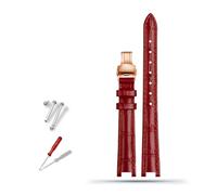 SUPKOUMKBG Bracelet de montre en cuir for boucle ardillon crantée(Red rose,16-9mm)