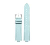 SUPKOUMKBG Bracelet de montre en cuir véritable, 19x10mm, 21x12mm, Starp(A-L Blue-Silver Pin,21x12mm)