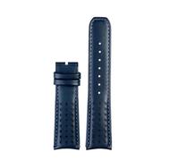 SUPKOUMKBG Bracelet de montre en cuir véritable à extrémité incurvée 22 23 hommes AT8020-54L/8020-03L/JY8078 Bracelet de montre(Blue no clasp,22mm)