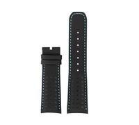 SUPKOUMKBG Bracelet de montre en cuir véritable à extrémité incurvée 22 23 hommes AT8020-54L/8020-03L/JY8078 Bracelet de montre(Black Blue no clasp,23mm)