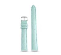 SUPKOUMKBG Bracelet de montre en cuir véritable souple, bleu clair, for tout groupe de 12mm, 14mm, 16mm, 18mm, 20mm(Sky blue Silver pin,12mm)