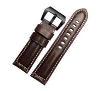 SUPKOUMKBG Bracelet de montre en cuir véritable, Vintage, 22mm, 24mm, 26mm(Dark brown black A,22mm)