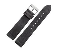 SUPKOUMKBG Bracelet de montre en cuir véritable, Vintage, marron clair, gris, vert, for toute marque, 16, 18, 20, 22mm(Gray,22mm Rose gold clasp)