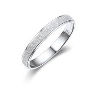 Suplight 3mm Bague Femme Fine Argent Surface Sable Givré Taille 67 - Customized Shining Silver Ring