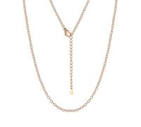 Suplight Grande Chaîne homme femme 76cm à Maille Forçat Fine 2MM or rose Collier chaine