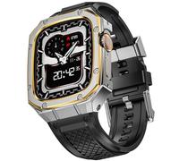 SUPLINK Bracelets en silicone avec coque en acier inoxydable pour Apple Watch Ultra 3/2/1 & SE 3/2/1 et séries 11 10 9 8 7 6 5 4 3 2 1 49 mm 46 mm 45 mm 44 mm 42 mm 41 mm 40 mm 38 mm, pare-chocs