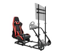 Supllueer Cockpit simulateur de course avec siège de jeu confortable et support de moniteur pour Logitech/Thrustmaster/Fanatec GPRO G29 G920 T300, support de course Sim réglable sans affichage de la