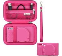 Supmay Boîtier pour SX740 SX730 Caméra, SX740 SX730 HS Caméra Boîtier Bundle, Inclure Dur Carrying Case * 1 + Soft Silicone Caméra Case * 1, Roserouge