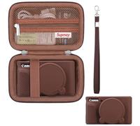 Supmay Boîtier pour SX740 SX730 Caméra, SX740 SX730 HS Caméra Boîtier Bundle, Inclure Dur Carrying Case * 1 + Soft Silicone Caméra Case * 1, Brun