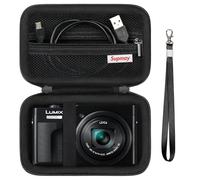 Supmay Case pour Panasonic Lumix TZ99 | Appareil Photo Compact Zoom Puissant/LX10 ZS200D ZS200 ZS80D ZS80 ZS100 ZS70 ZS60 Caméra, Sac de Protection avec Poche en Maille pour Batterie, Noir
