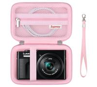 Supmay Case pour Panasonic Lumix TZ99 | Appareil Photo Compact Zoom Puissant/LX10 ZS200D ZS200 ZS80D ZS80 ZS100 ZS70 ZS60 Caméra, Sac de Protection avec Poche en Maille pour Batterie, Rose