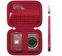 Supmay étui d'appareil Photo numérique Compatible avec Kodak PIXPRO FZ55 FZ45 Appareil Photo numérique, Vlogging caméra de Stockage Porte Sac de Voyage avec Poche en Maille pour la Batterie, Rouge