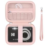 Supmay étui d'appareil Photo numérique Compatible avec Kodak PIXPRO FZ55 FZ45 Appareil Photo numérique, Vlogging caméra de Stockage Porte Sac de Voyage avec Poche en Maille pour la Batterie, Rose
