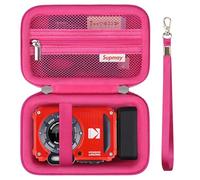 Supmay étui de protection dur pour KODAK PIXPRO WPZ2 robuste imperméable aux chocs imperméable à la poussière WiFi caméra numérique,étui de voyage avec poche en maille convient à la batterie,Roserouge