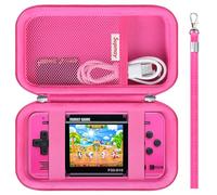 Supmay Étui de transport compatible avec le jeu portable WELLST·G/for GuaiyeyeAP pour enfants - 220 jeux vidéo rétro préchargés, sac de rangement portable avec poche en maille, rose rouge