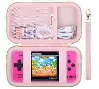 Supmay Étui de transport compatible avec le jeu portable WELLST·G pour enfants - 220 jeux vidéo rétro préchargés, sac de rangement portable avec poche en maille pour câble USB, rose
