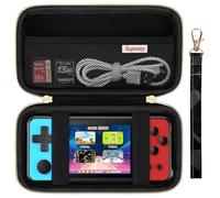 Supmay Étui de transport compatible avec les jeux portables KAVOYI / Beico / TEBIYOU 32 bits pour enfants, sac de rangement portable avec poche en maille pour batterie, câble USB, noir