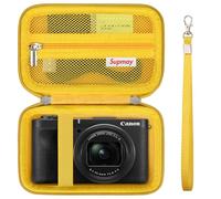 Supmay Étui de Transport Dur pour Appareil Photo numérique Canon PowerShot V1, Sac de Voyage de Stockage avec Poche en Maille à Fermeture éclaire pour la Batterie, câble de Charge, Carte USB, Jaune