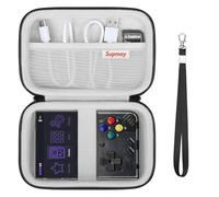 Supmay Étui de transport pour console de jeu portable Miyoo Mini Plus OnionOS, sac de rangement rétro pour console de jeu avec poche en maille pour câble USB-C, lecteur de cartes TF, instructions