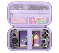 Supmay Étui de transport rigide pour console de jeu portable RG406H/RG CubeXX/RG Cube, support de rangement de voyage rétro avec sac en maille pour carte SD, câble de charge USB, manuel de