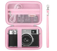 Supmay Étui de Voyage Dur pour Appareil Photo numérique Fujifilm X100VI / X100V, étui de Stockage d'appareil Photo numérique avec Poche en Maille pour Batteries, Carte SD, câble USB, Rose