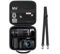 Supmay étui de Voyage Dur pour Canon EOS 2000D / 4000D DSLR Caméra/EOS R50 / R6 Mark II / R100 / R50V / R8 / R7 / R10 Caméra sans Miroir, Objectif, trépied avec 3 pièces de diviseurs et Sangle, Noir