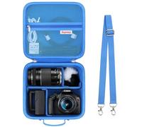 Supmay étui de Voyage Dur pour Canon EOS 2000D / 4000D DSLR Caméra/EOS R50 / R6 Mark II / R100 / R50V / R8 / R7 / R10 Caméra sans Miroir, Objectif, trépied avec 3 pièces de diviseurs et Sangle, Bleu