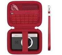 Supmay Etui de Voyage pour Kodak Pixpro C1 - Appareil Photo Numérique Ultra-Compact, Point and Shoot Porte-Bagage Portable pour Appareil Photo numérique avec Sac en Maille pour câble de Charge, Rouge
